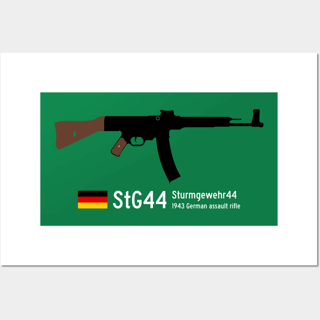 Stg44 Sturmgewehr44 or Mp44 Historical 1943 German assault rifle white. Wall Art by FOGSJ